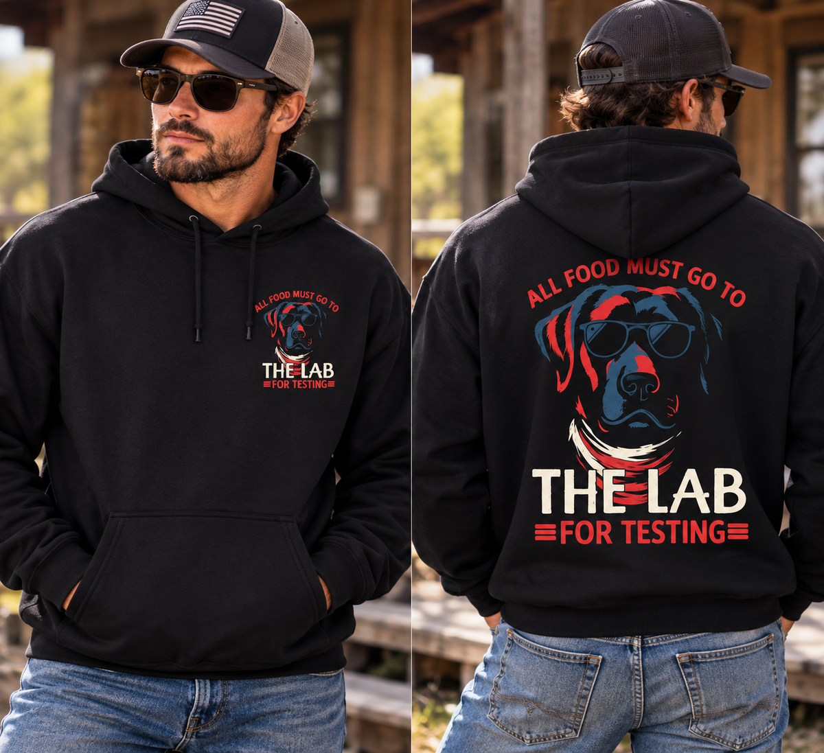 Lab Retriever Dog "All Food Must Go To The Lab for Testing" Hoodie