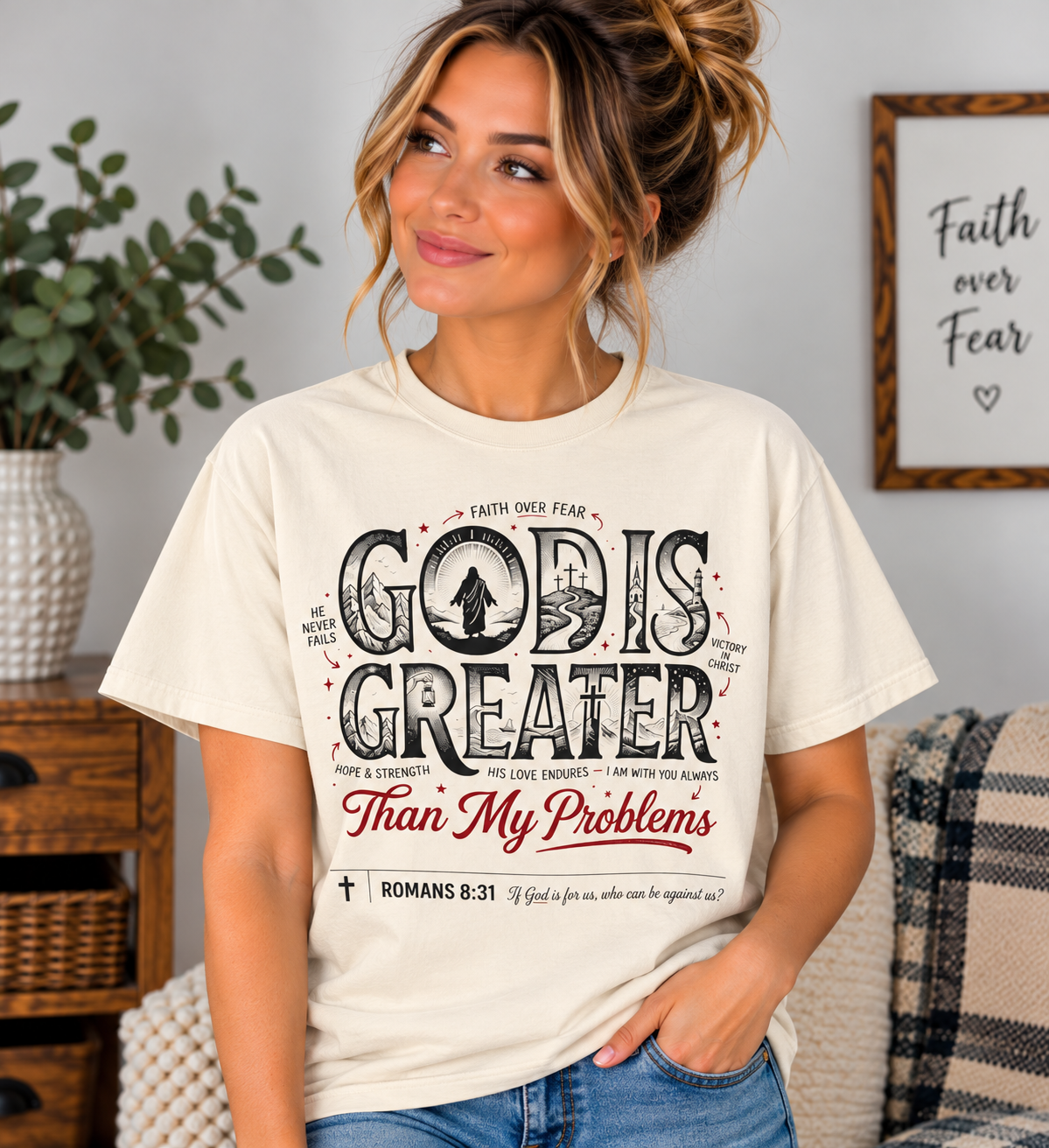 God Is Greater Than My Problems T-Shirt (Comfort Colors)