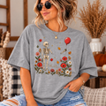 Skeleton with Balloon Autumn Scene 'Well Shit' - Oversized Boxy T-Shirt