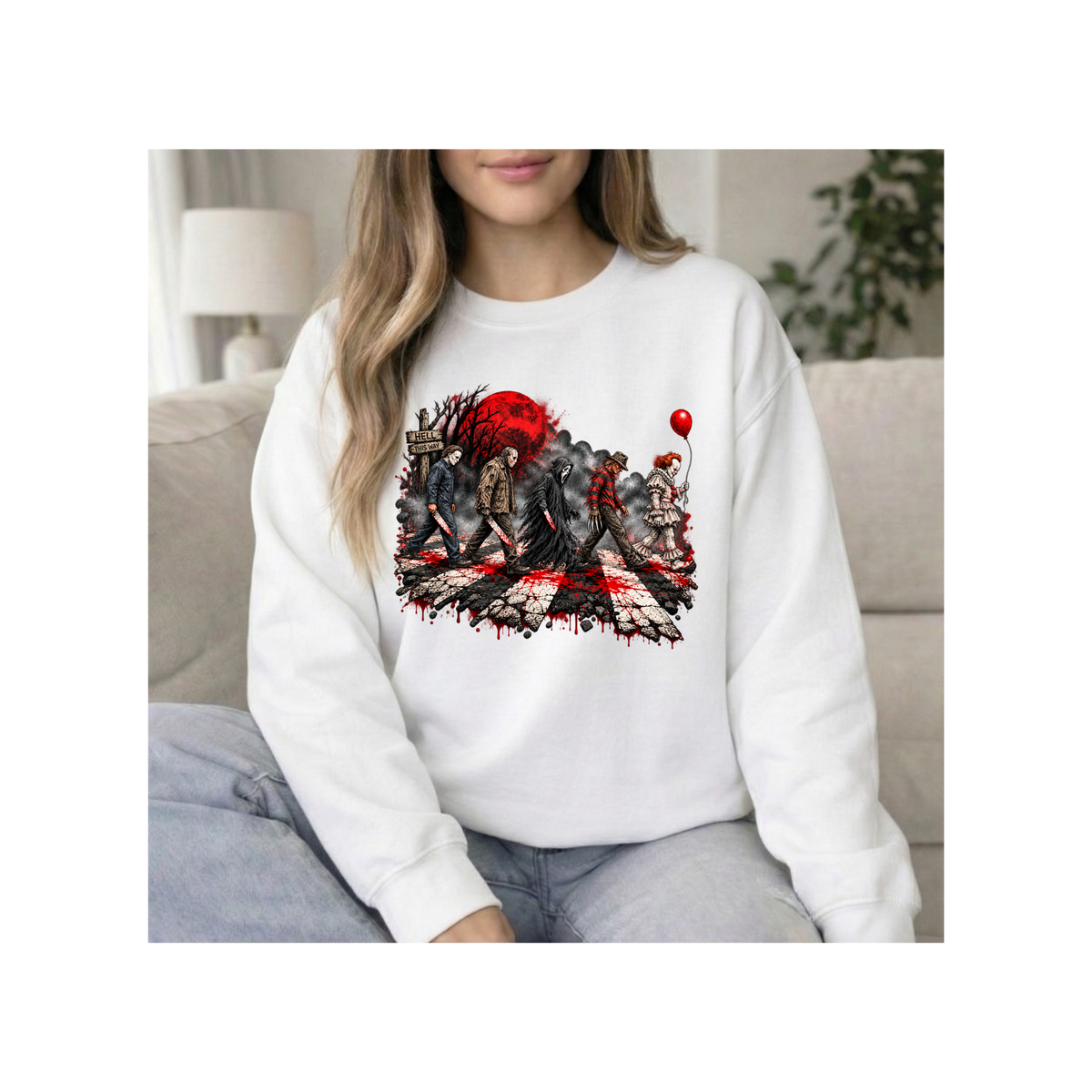 Horror Clowns Parade - Bloody Pennywise Crewneck Sweatshirt