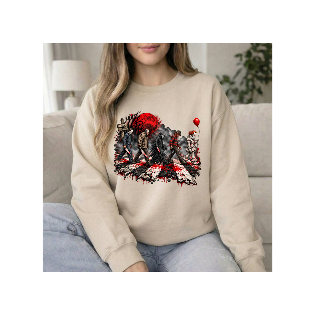 Horror Clowns Parade - Bloody Pennywise Crewneck Sweatshirt