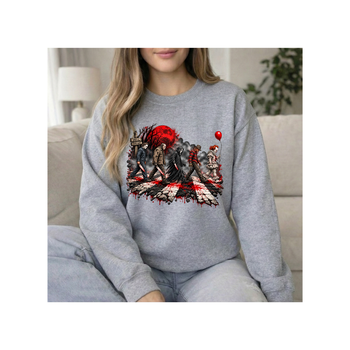 Horror Clowns Parade - Bloody Pennywise Crewneck Sweatshirt