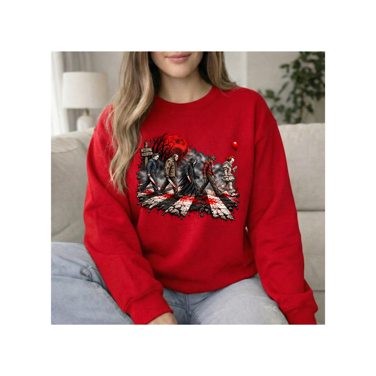 Horror Clowns Parade - Bloody Pennywise Crewneck Sweatshirt