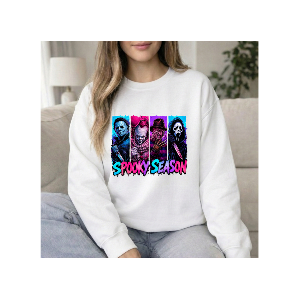 Spooky Season Horror Icons Crewneck Sweatshirt