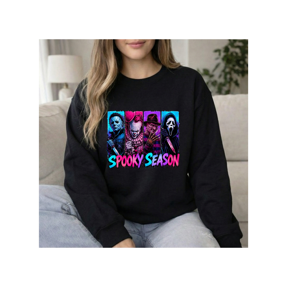 Spooky Season Horror Icons Crewneck Sweatshirt