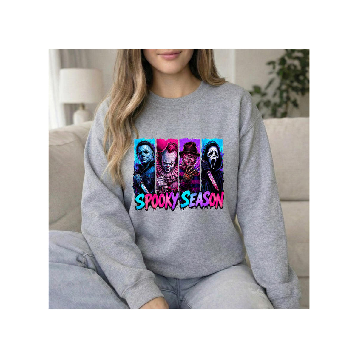 Spooky Season Horror Icons Crewneck Sweatshirt