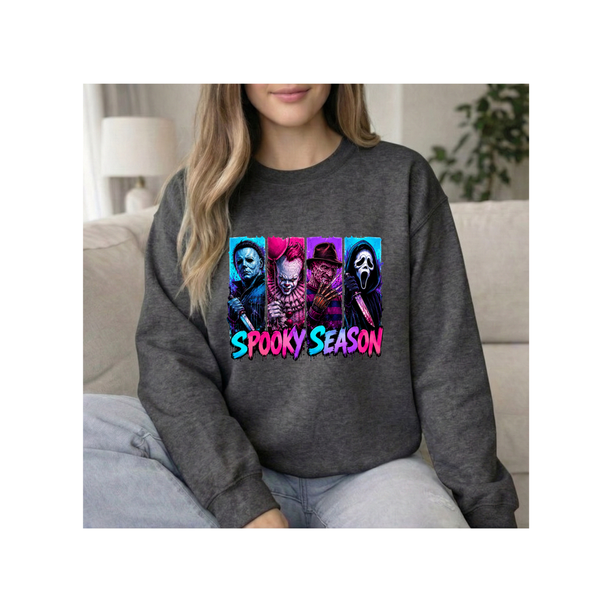 Spooky Season Horror Icons Crewneck Sweatshirt