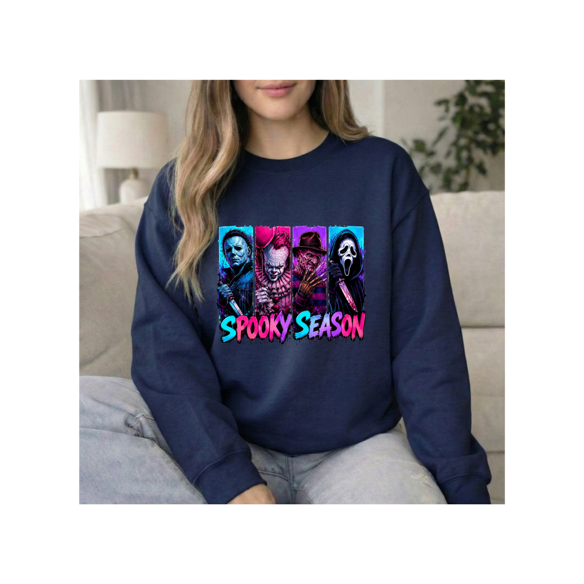 Spooky Season Horror Icons Crewneck Sweatshirt