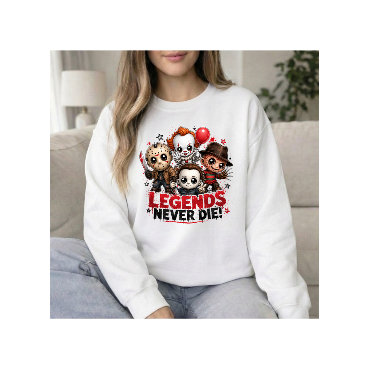 Horror Icons "Legends Never Die" Crewneck Sweatshirt