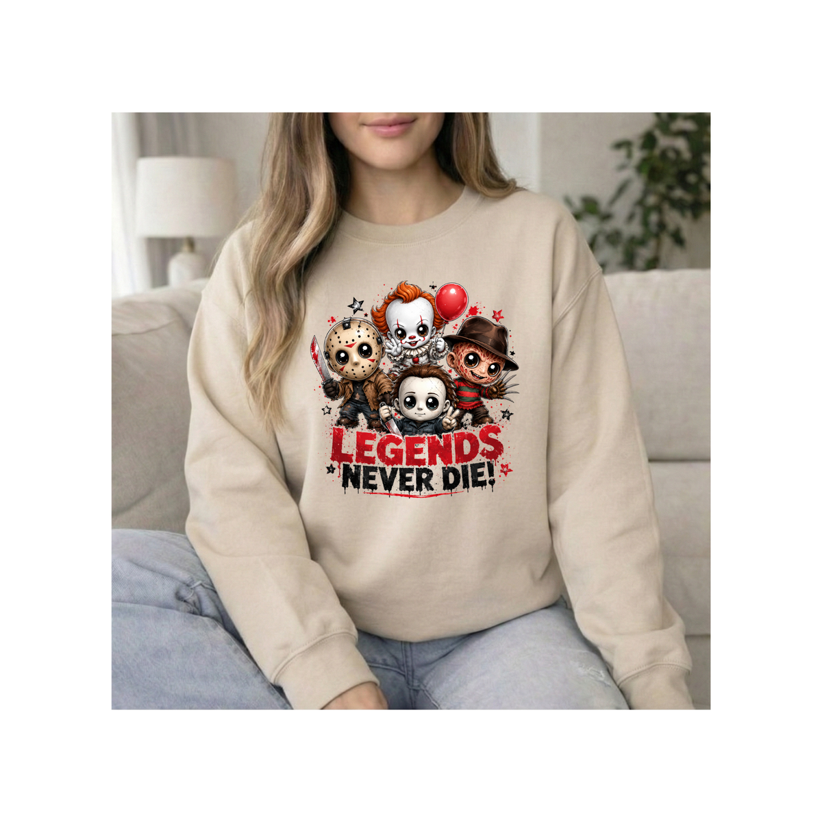 Horror Icons "Legends Never Die" Crewneck Sweatshirt