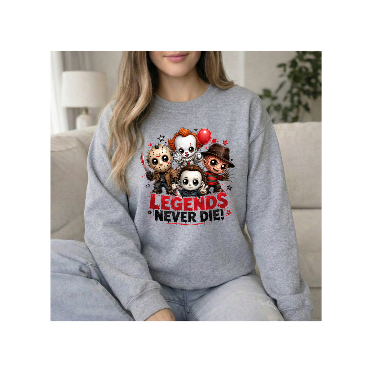 Horror Icons "Legends Never Die" Crewneck Sweatshirt