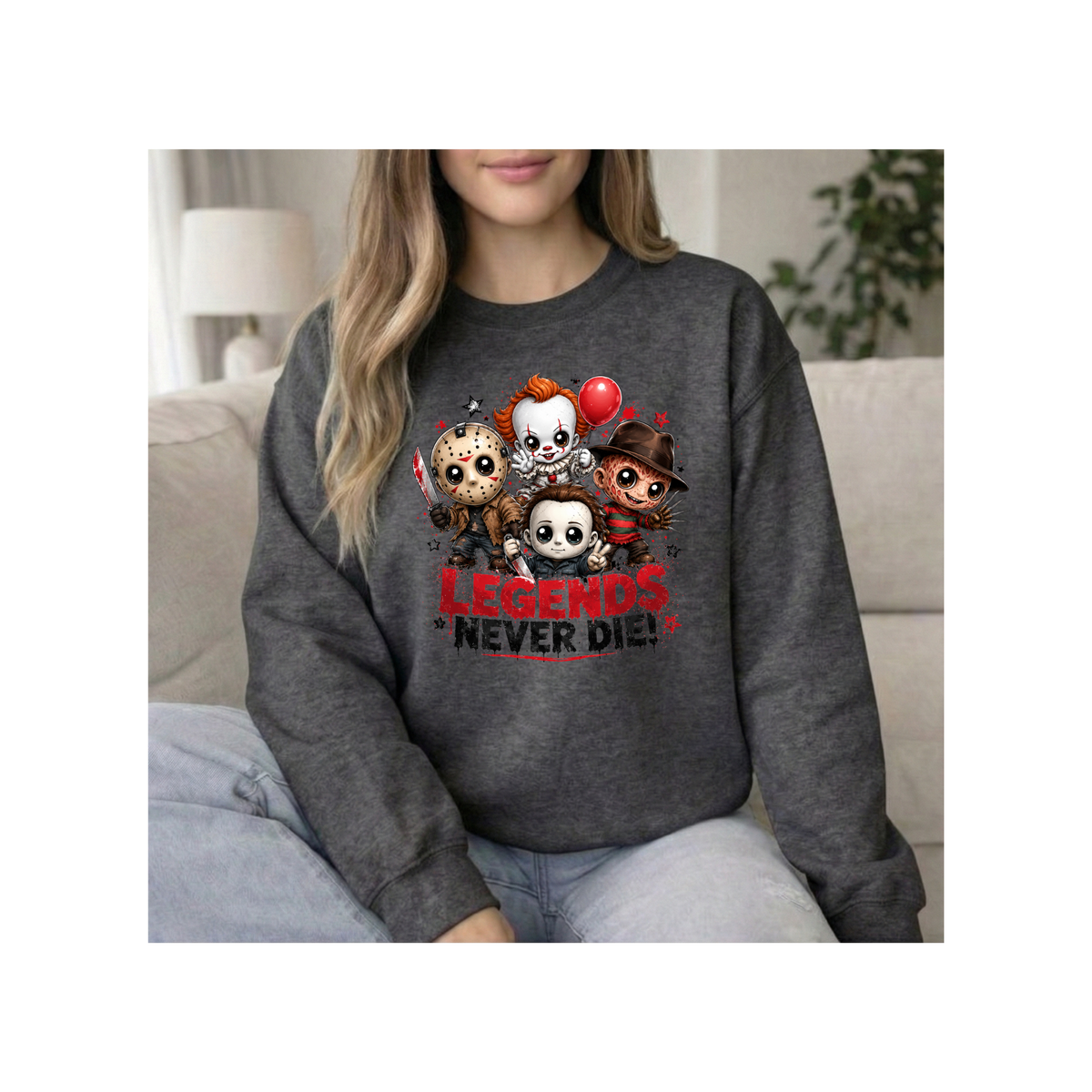 Horror Icons "Legends Never Die" Crewneck Sweatshirt