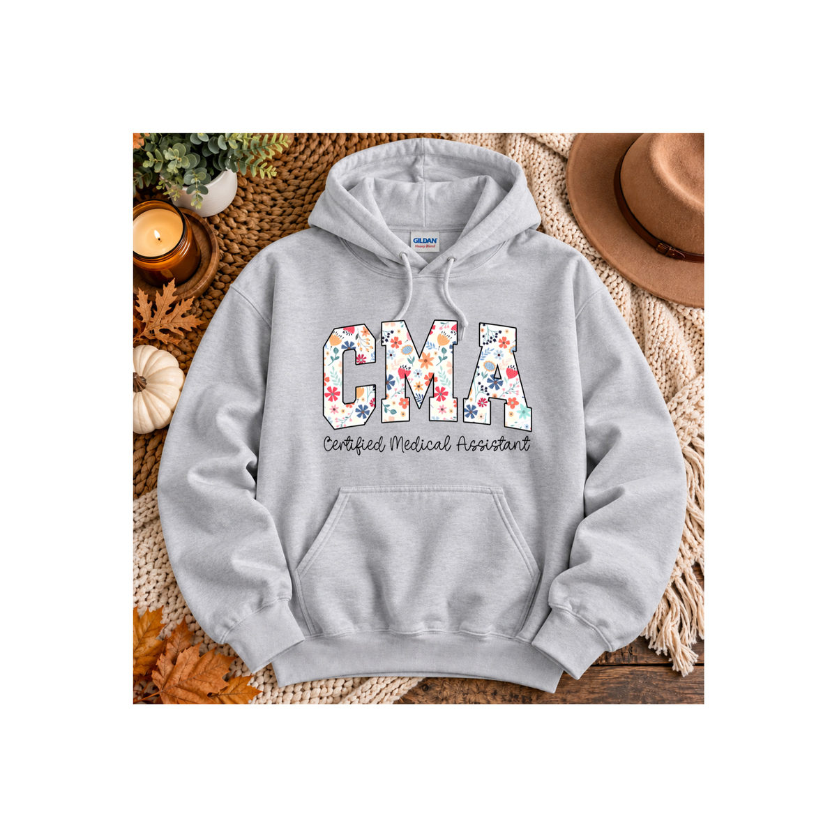 CMA Floral - Certified Medical Assistant Hoodie