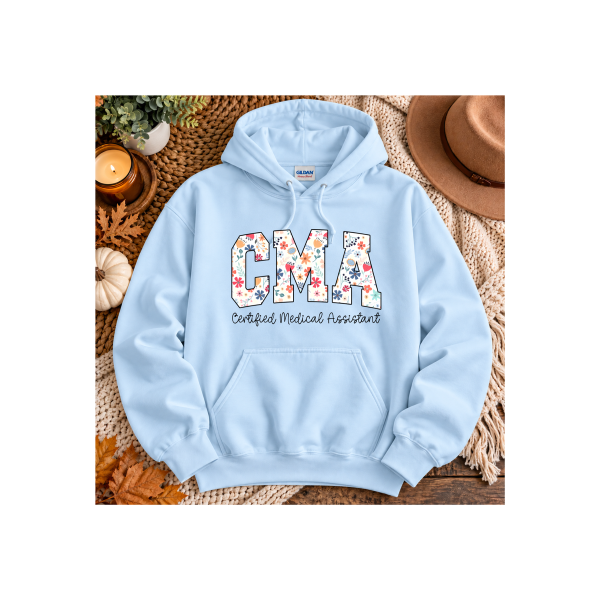CMA Floral - Certified Medical Assistant Hoodie