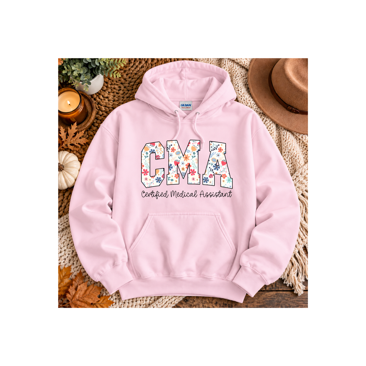CMA Floral - Certified Medical Assistant Hoodie