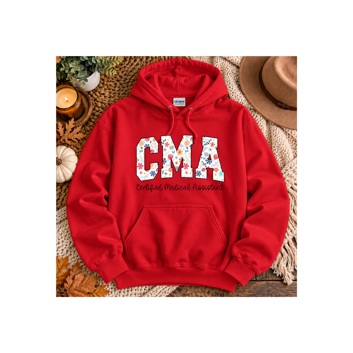 CMA Floral - Certified Medical Assistant Hoodie