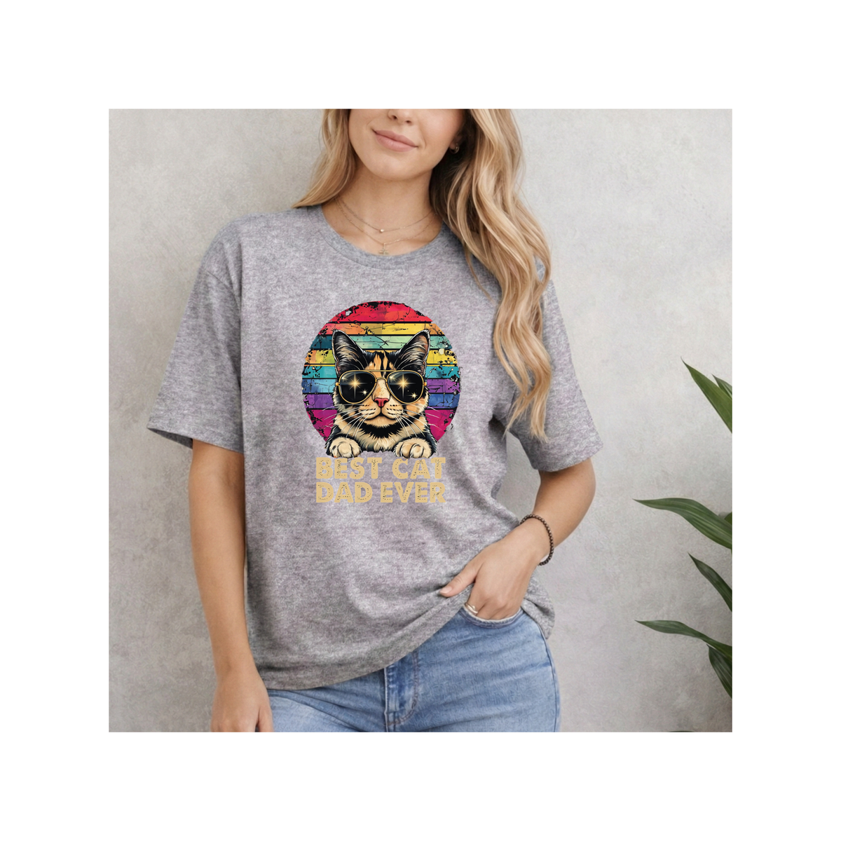 Retro Best Cat Dad Ever T-Shirt