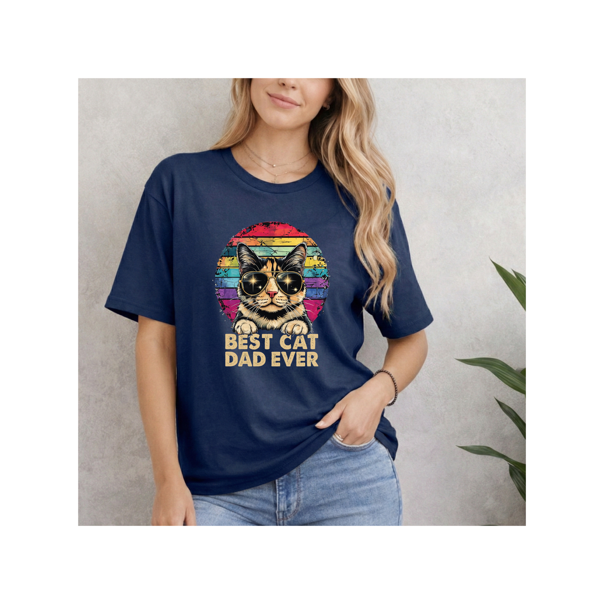 Retro Best Cat Dad Ever T-Shirt