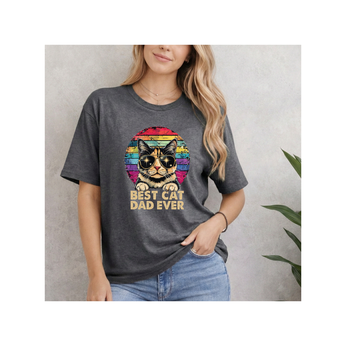 Retro Best Cat Dad Ever T-Shirt