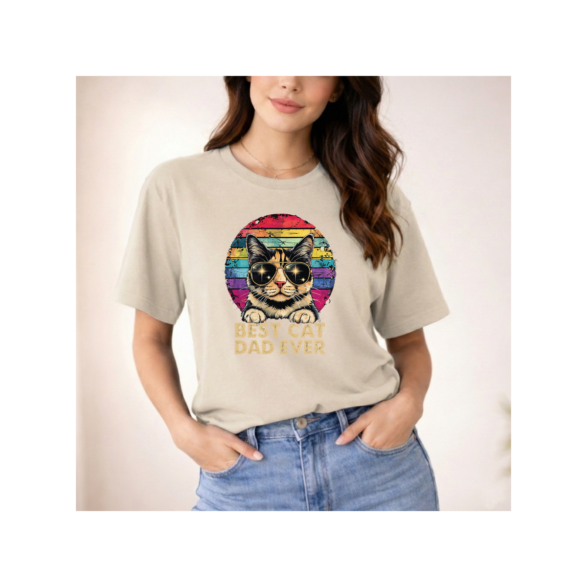 Retro Best Cat Dad Ever T-Shirt