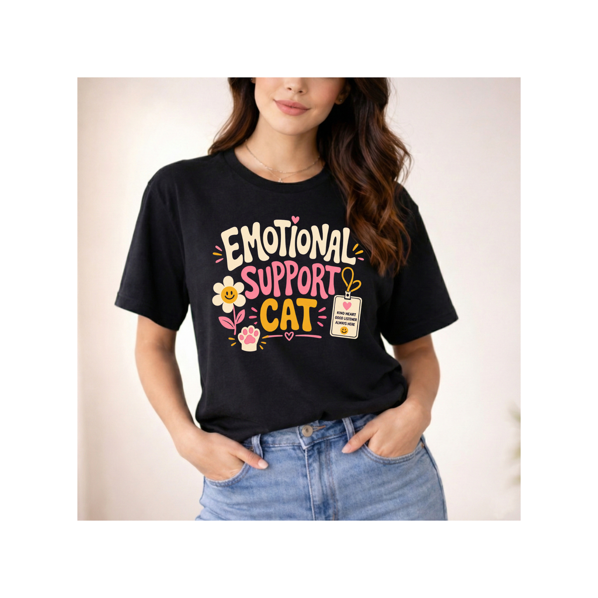 Emotional Support Cat Graphic T-Shirt