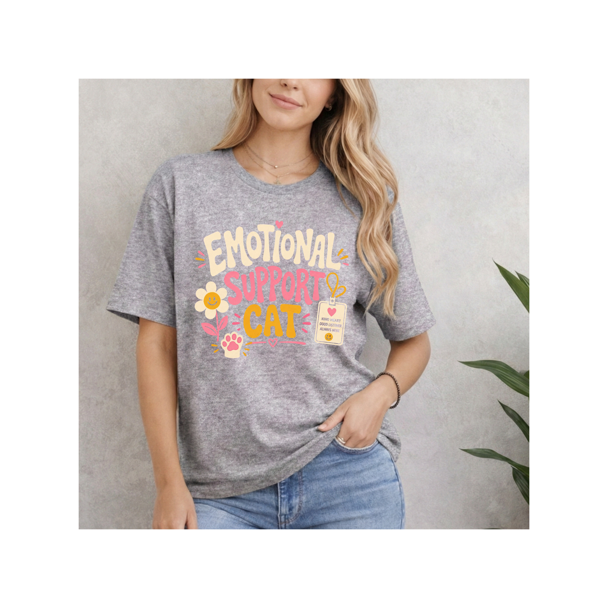 Emotional Support Cat Graphic T-Shirt