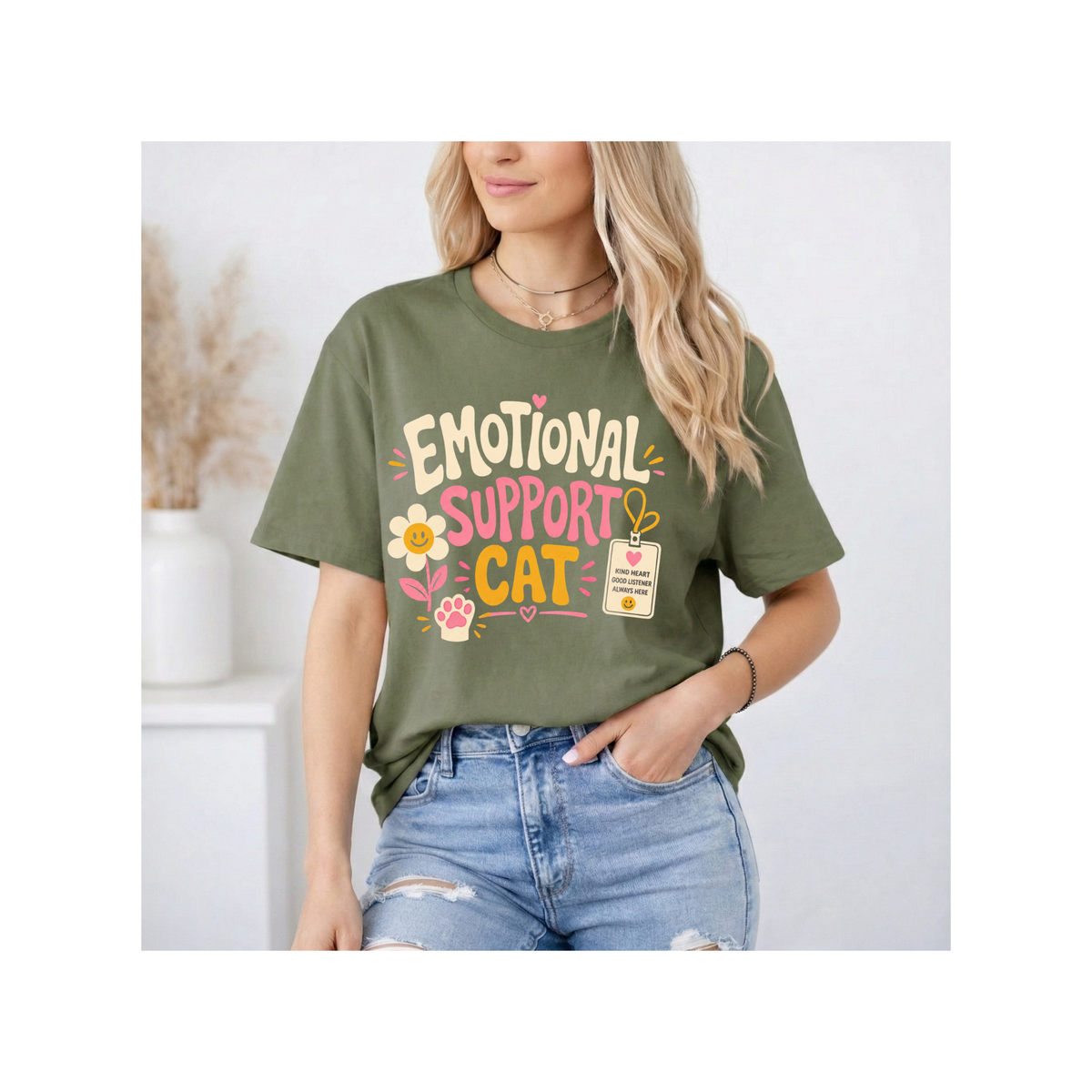 Emotional Support Cat Graphic T-Shirt