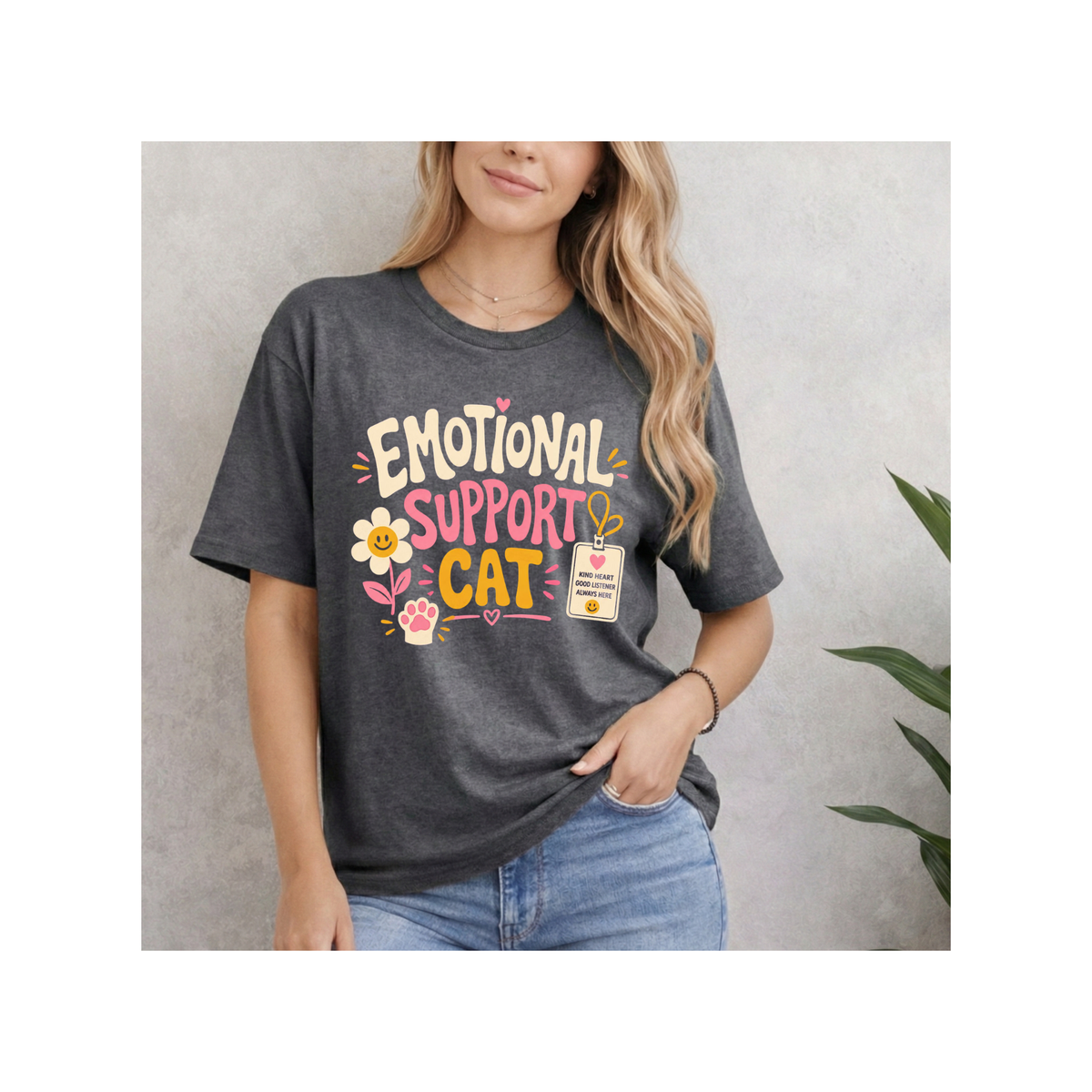 Emotional Support Cat Graphic T-Shirt