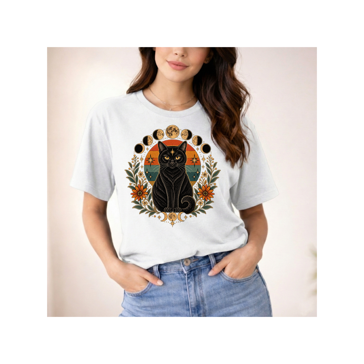 Mystic Black Moon Phases T-Shirt