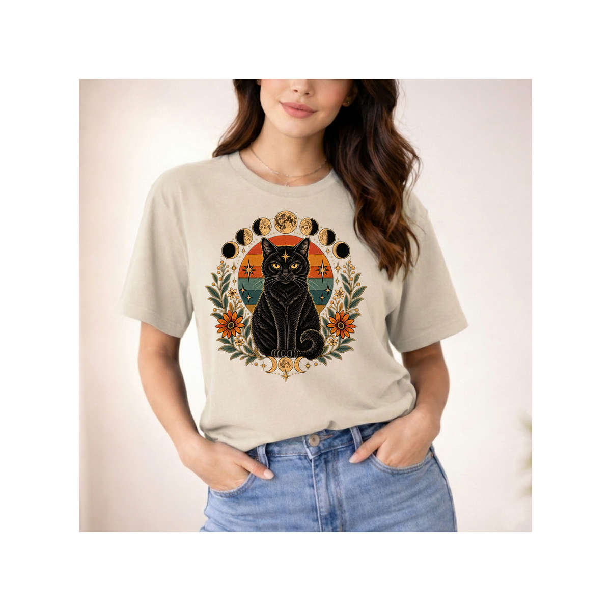 Mystic Black Moon Phases T-Shirt