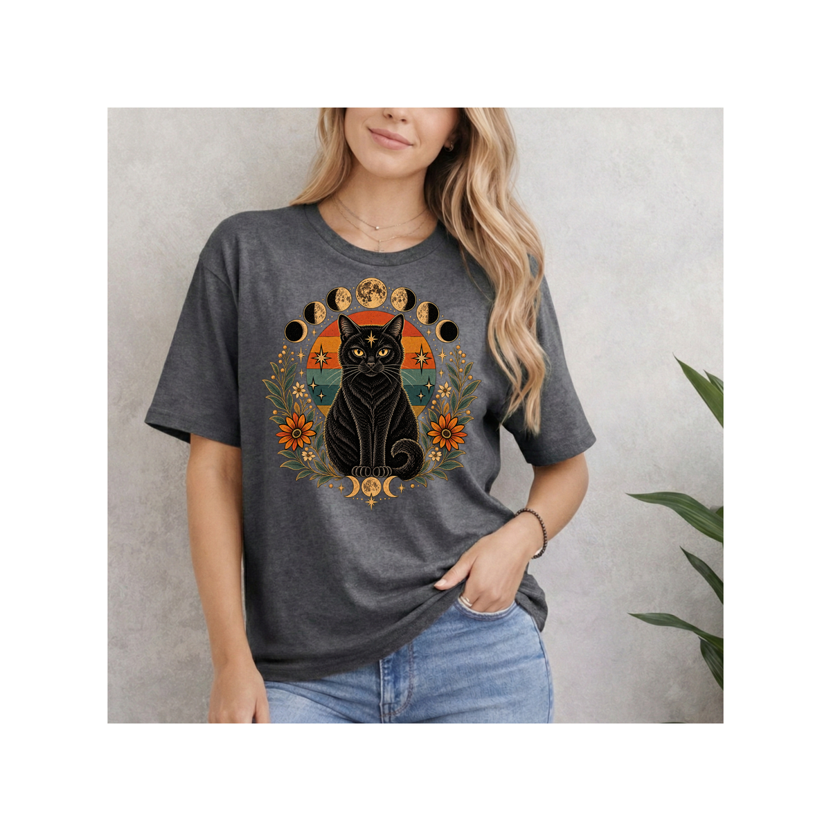 Mystic Black Moon Phases T-Shirt