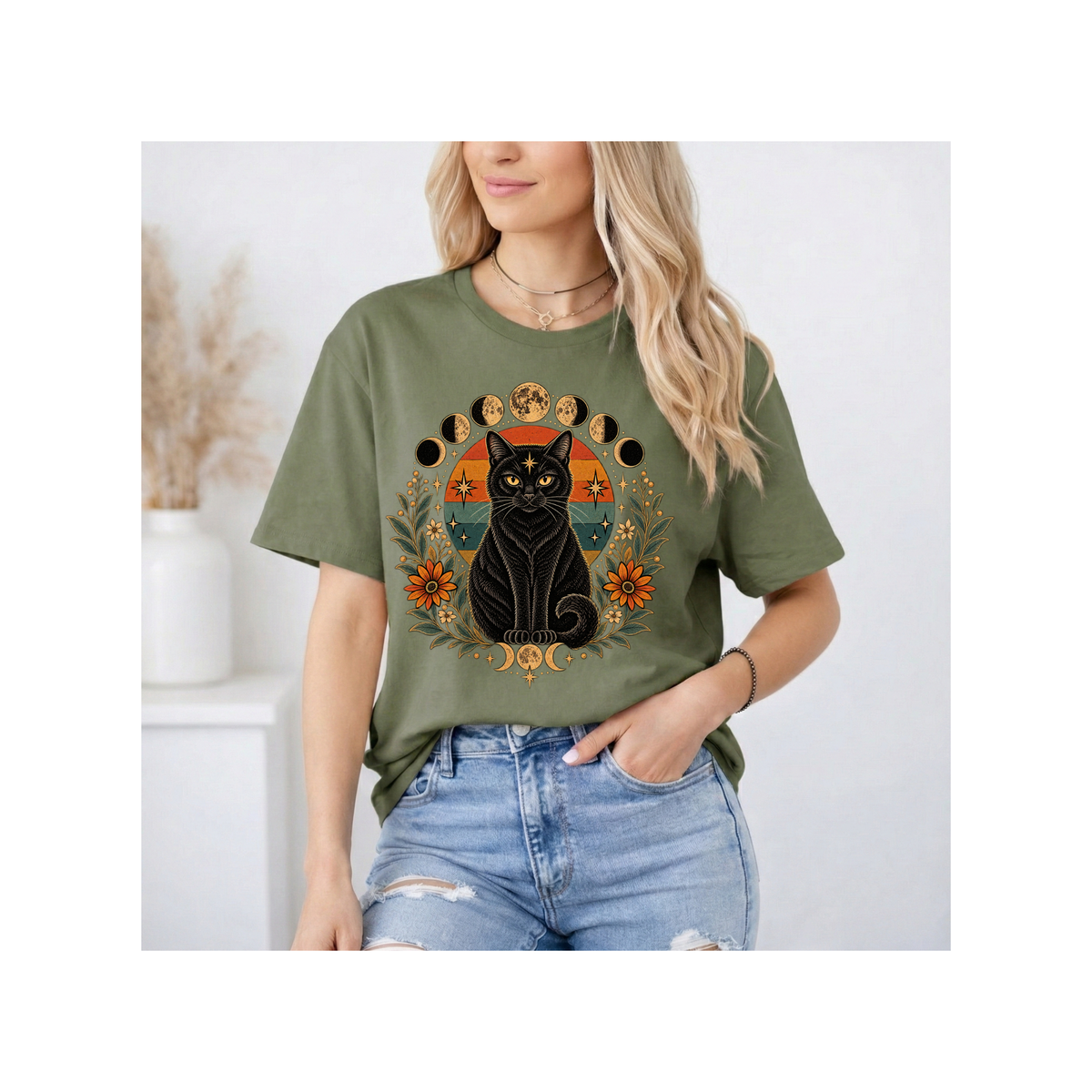 Mystic Black Moon Phases T-Shirt
