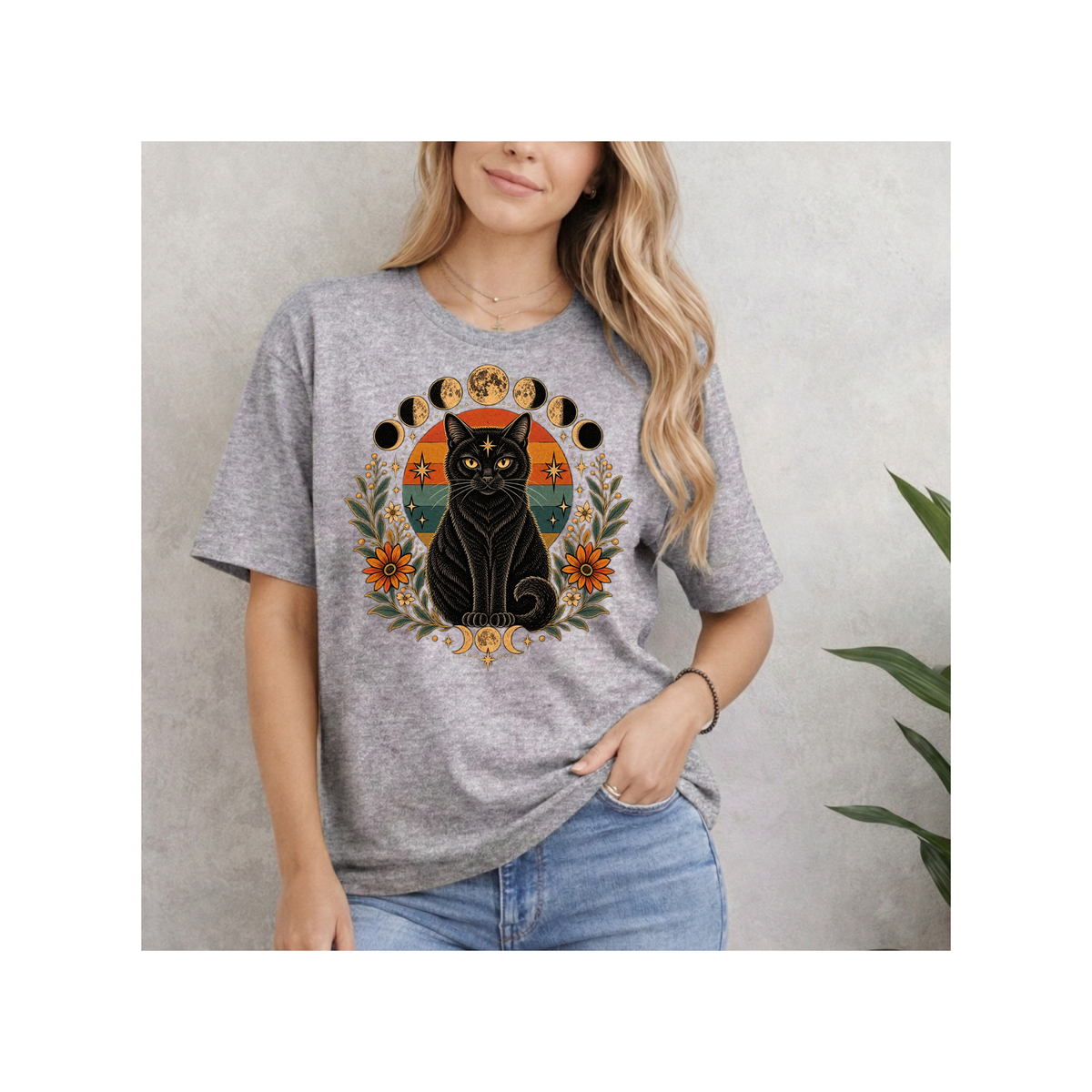 Mystic Black Moon Phases T-Shirt