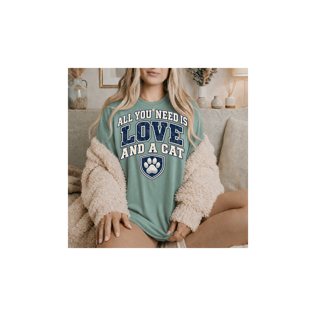 All You Need is Love and A Cat T-shirt (Comfort Colors)