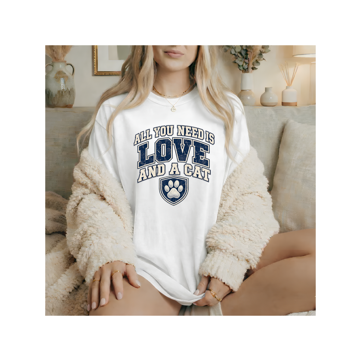 All You Need is Love and A Cat T-shirt (Comfort Colors)