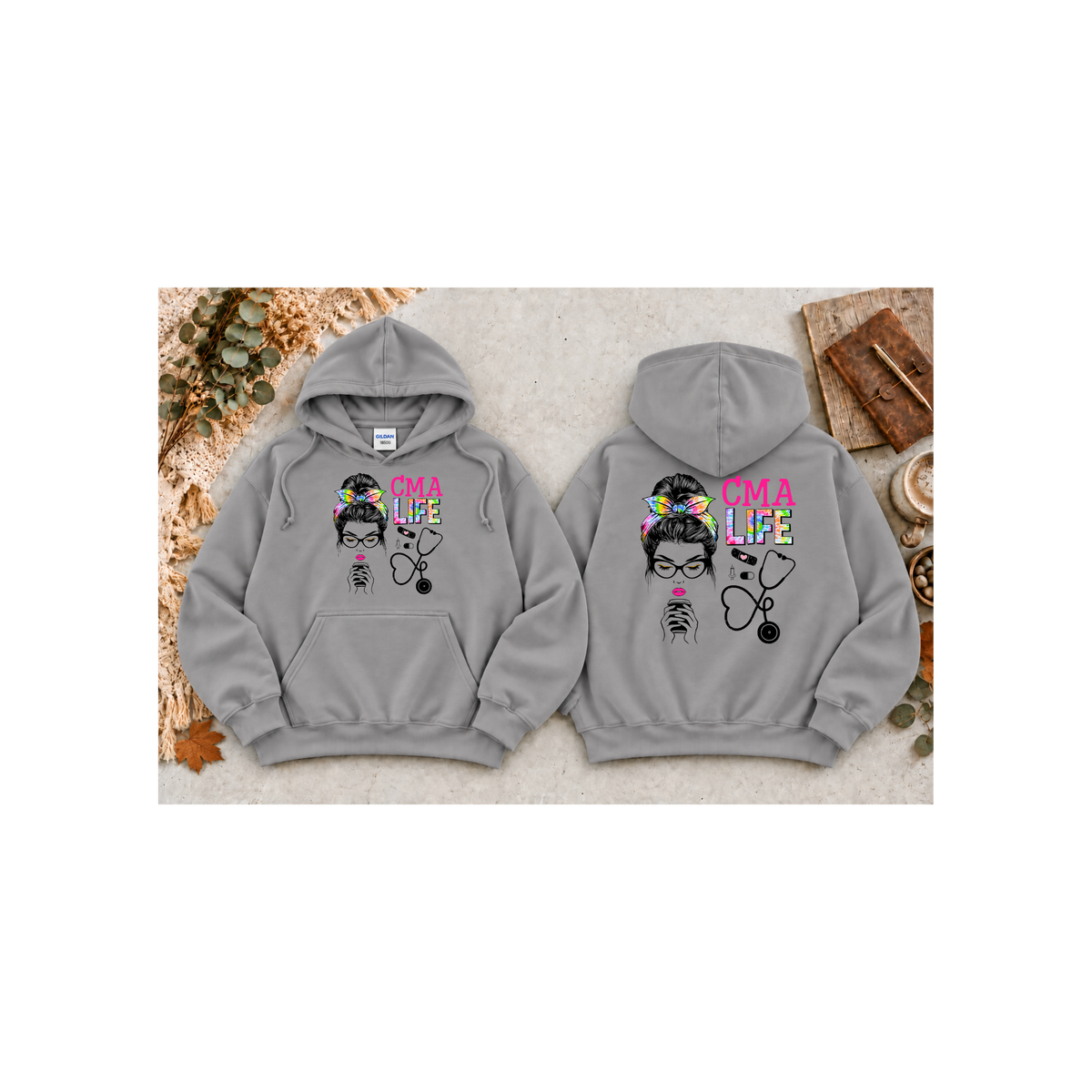 CMA Life Graphic Colorful Nurse Practitioner Graphic Hoodie