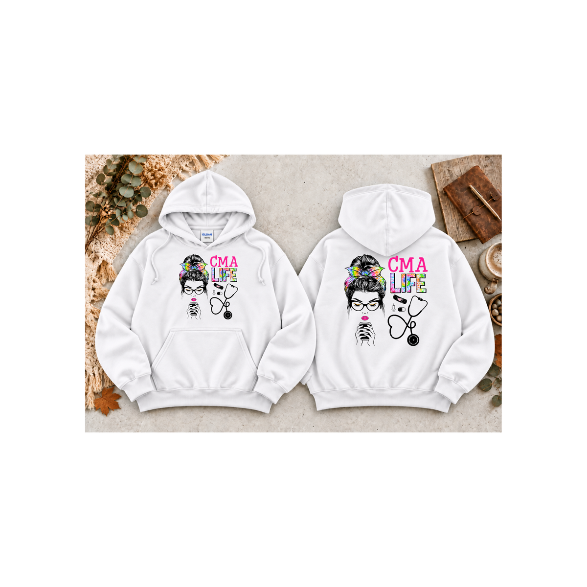 CMA Life Graphic Colorful Nurse Practitioner Graphic Hoodie