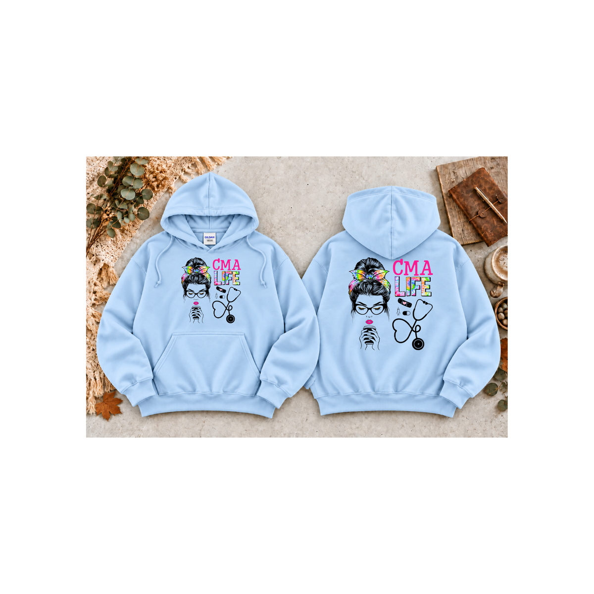 CMA Life Graphic Colorful Nurse Practitioner Graphic Hoodie