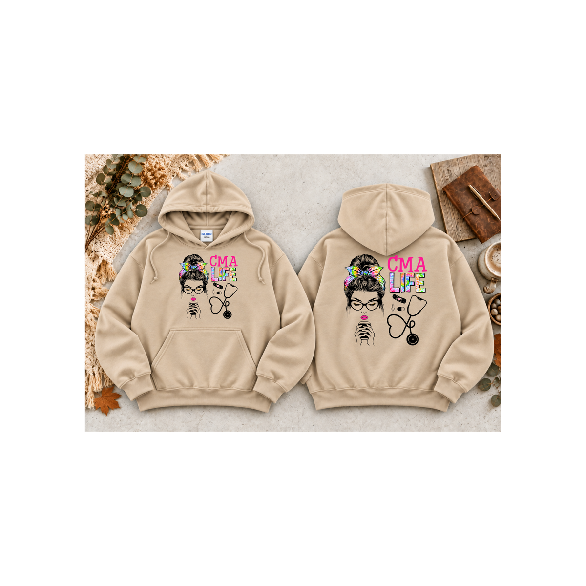 CMA Life Graphic Colorful Nurse Practitioner Graphic Hoodie