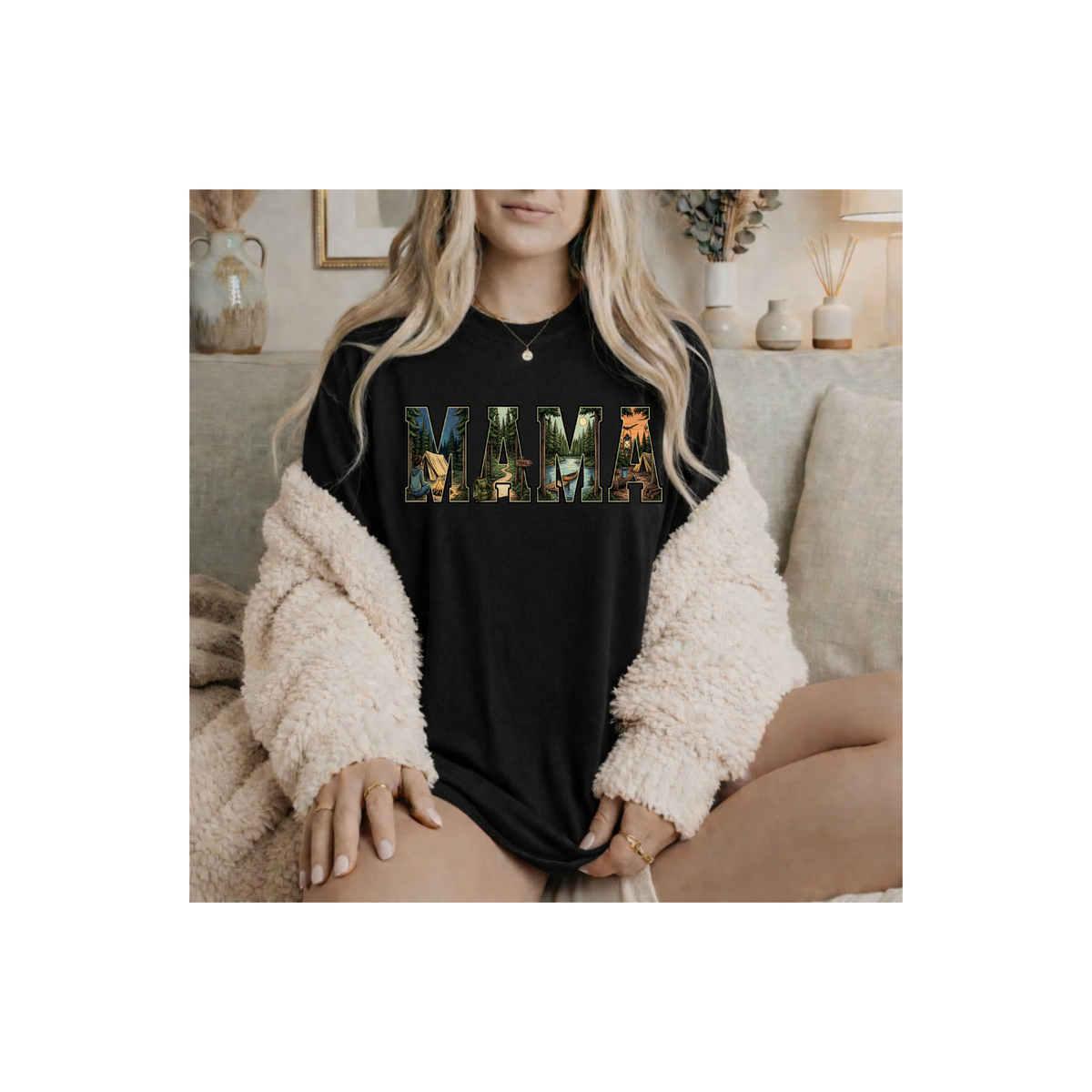 Mama Floral Camo 'MAMA' Graphic T-Shirt (Comfort Colors)