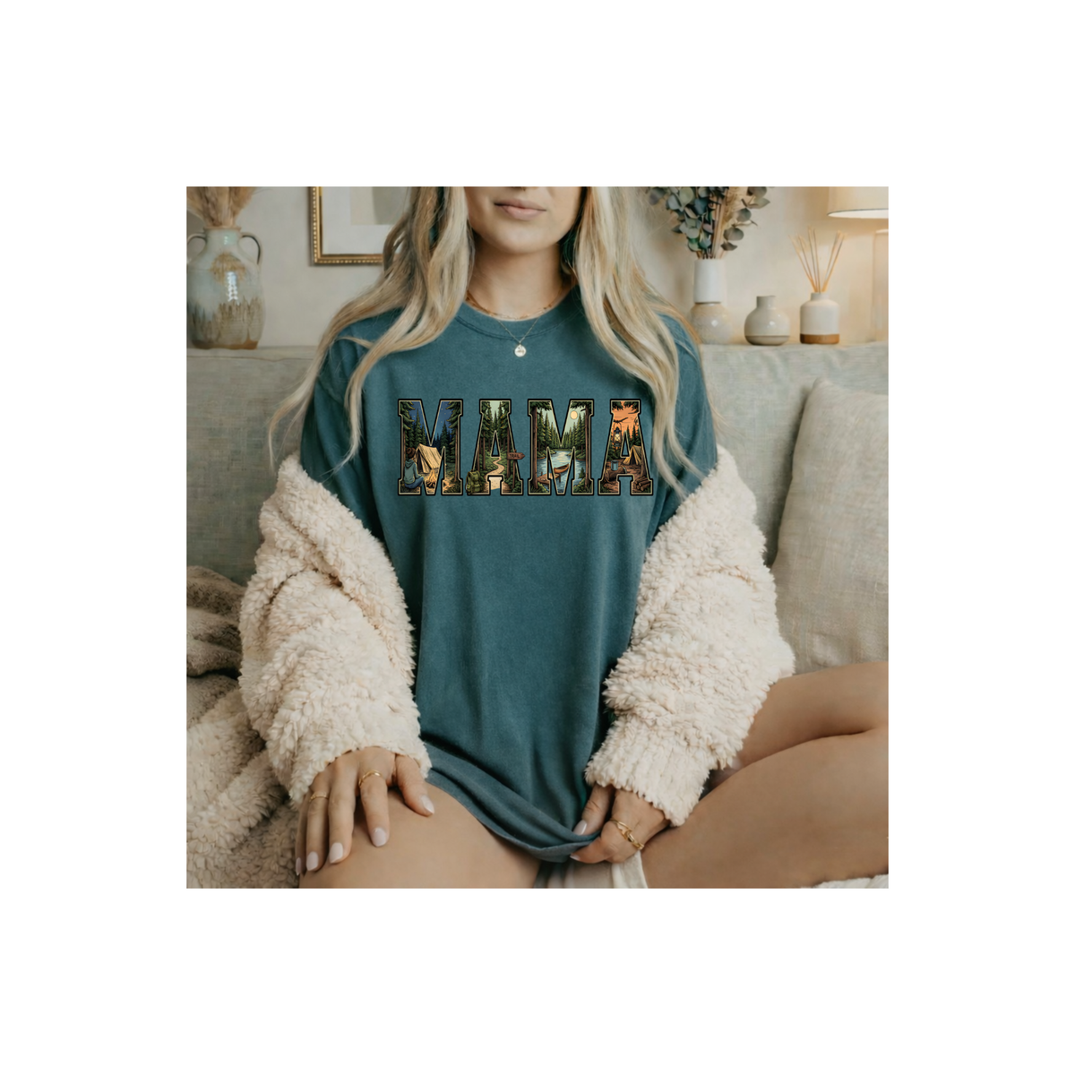 Mama Floral Camo 'MAMA' Graphic T-Shirt (Comfort Colors)