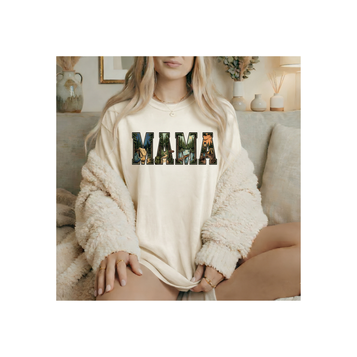 Mama Floral Camo 'MAMA' Graphic T-Shirt (Comfort Colors)