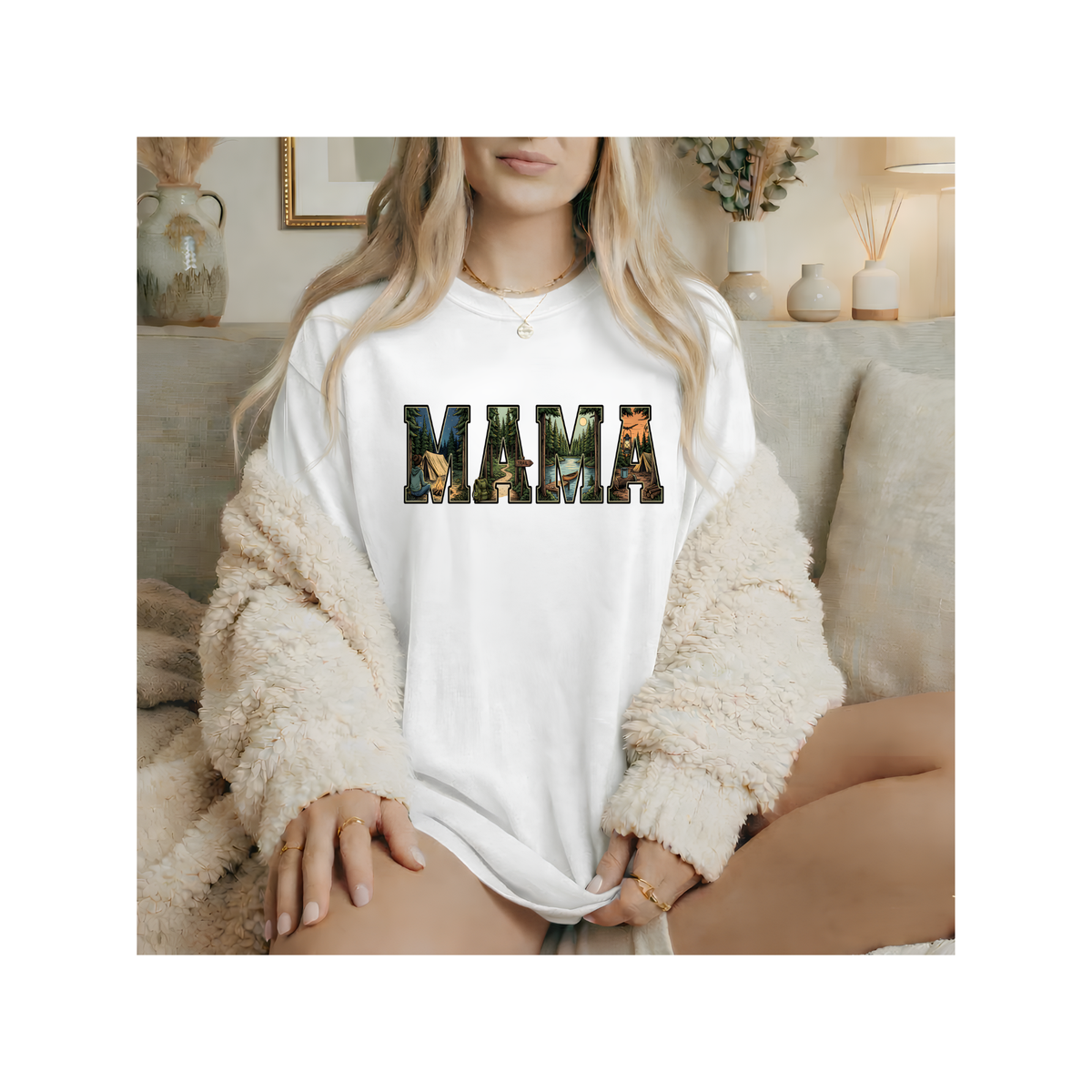 Mama Floral Camo 'MAMA' Graphic T-Shirt (Comfort Colors)