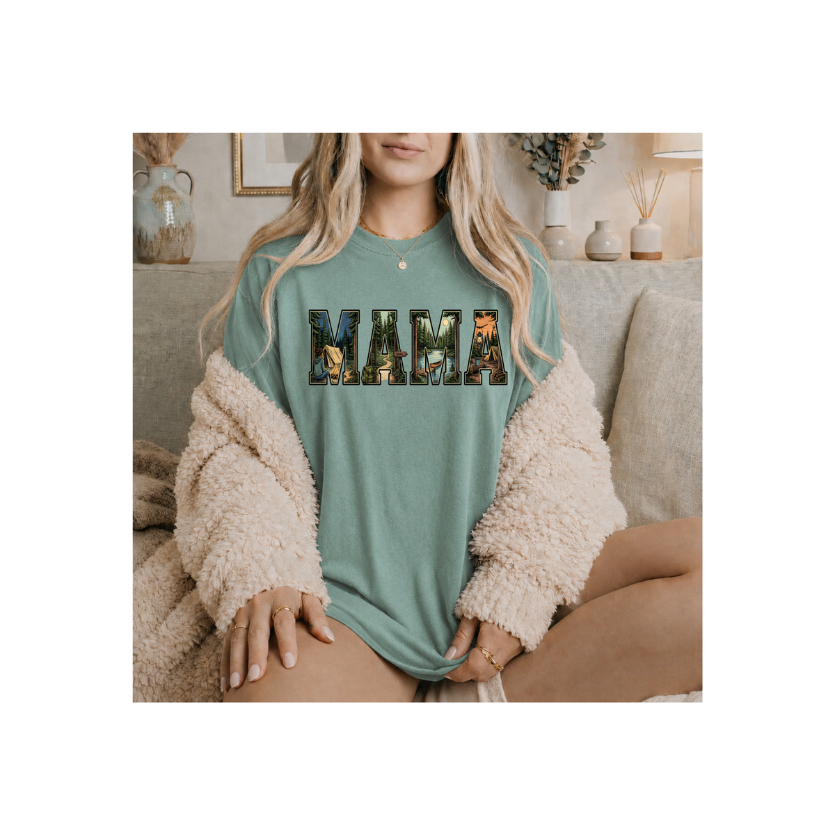Mama Floral Camo 'MAMA' Graphic T-Shirt (Comfort Colors)