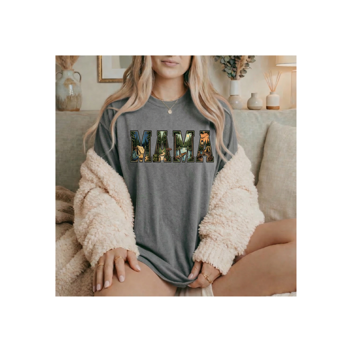 Mama Floral Camo 'MAMA' Graphic T-Shirt (Comfort Colors)