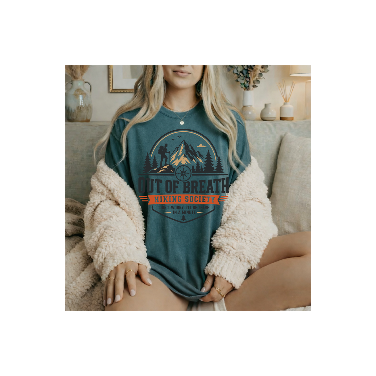 Out of Breath Hiking Society – Funny Mountain Hiker T-Shirt (Comfort Colors)