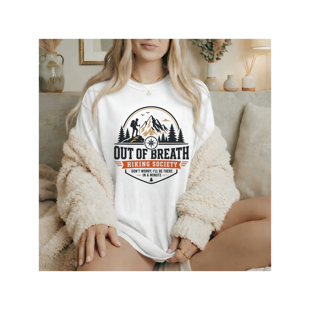 Out of Breath Hiking Society – Funny Mountain Hiker T-Shirt (Comfort Colors)
