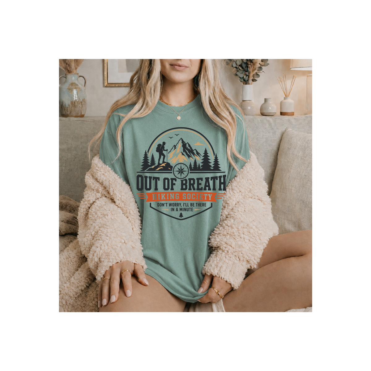 Out of Breath Hiking Society – Funny Mountain Hiker T-Shirt (Comfort Colors)