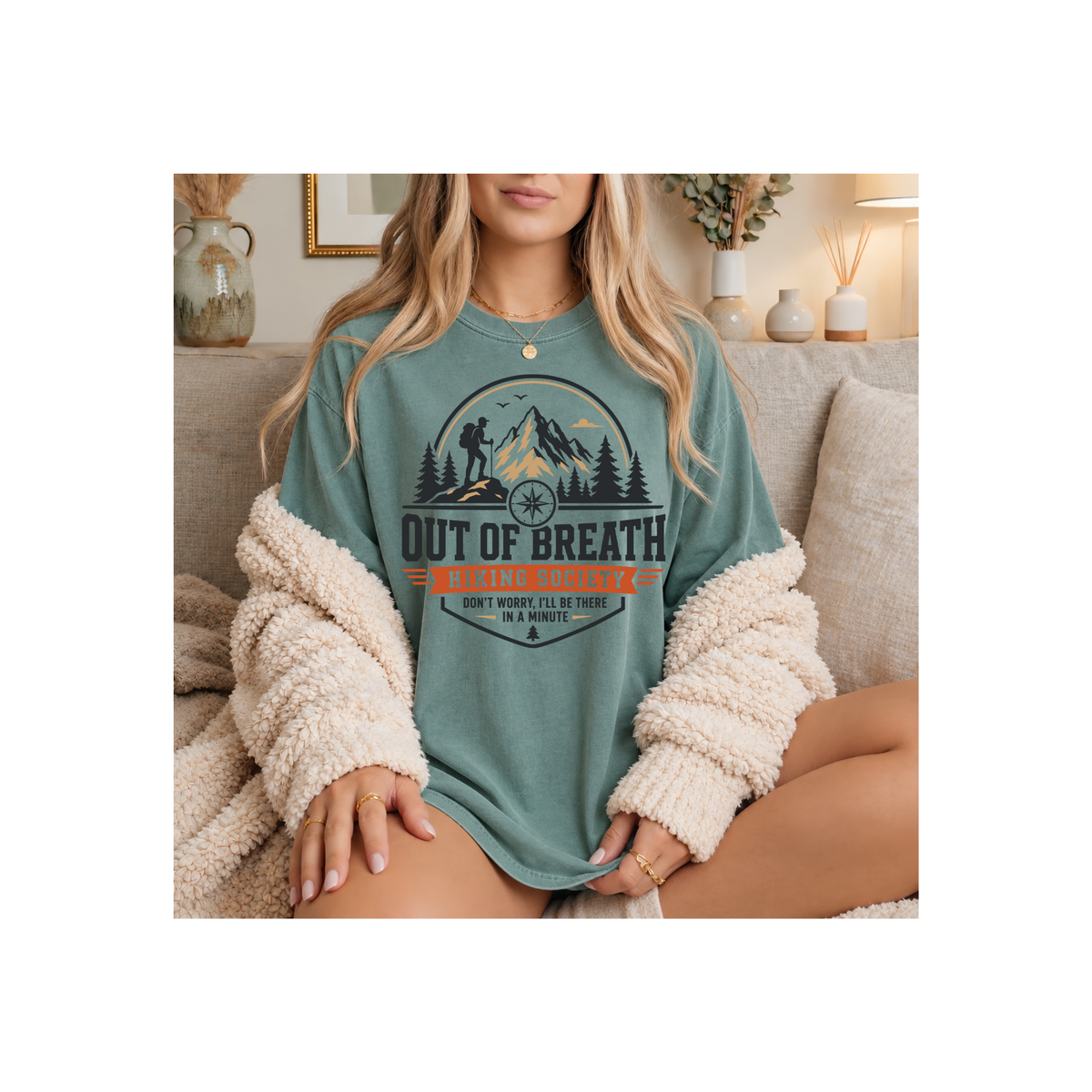 Out of Breath Hiking Society – Funny Mountain Hiker T-Shirt (Comfort Colors)