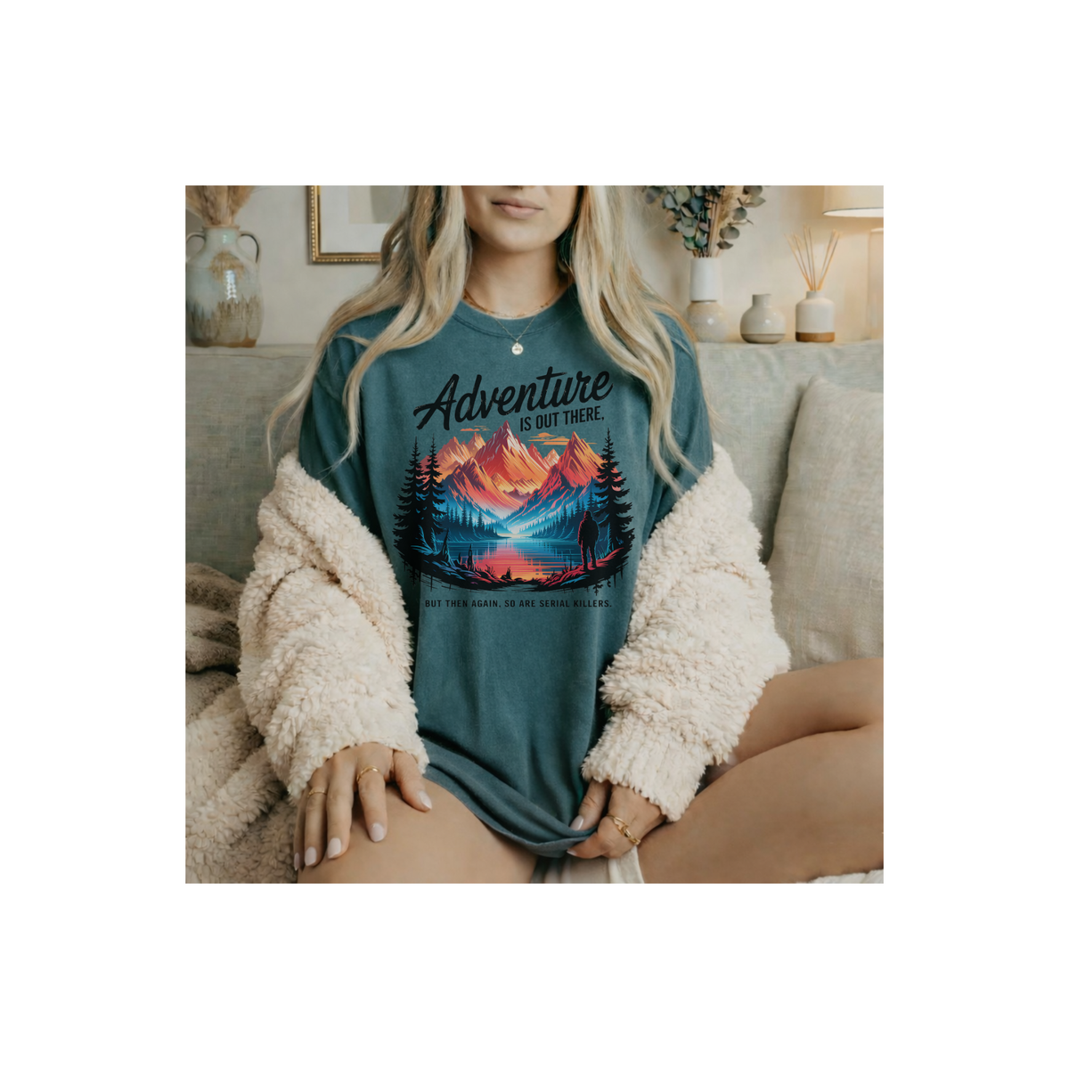 Adventure Is Out There Mountain - Scenic Outdoor Landscape T-Shirt (Comfort Colors)